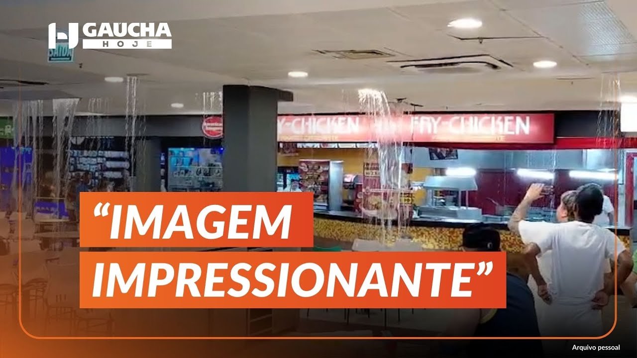 VÍDEO: parte do teto de hipermercado desaba durante forte chuva em Porto Alegre | Gaúcha Hoje