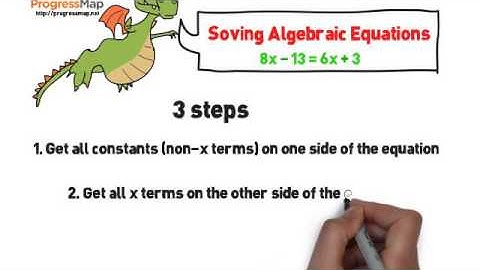 ProgressMap - Solving Algebraic Equation 8x-13=6x+3