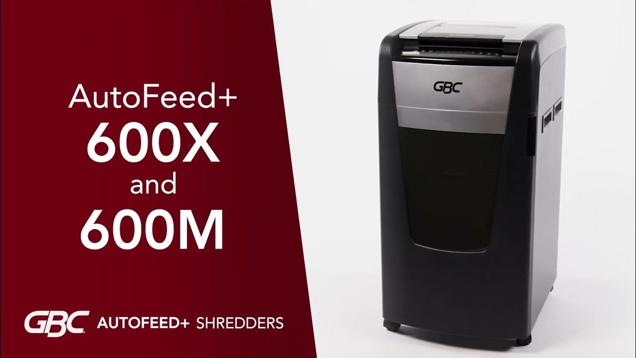 GBC AutoFeed+ Office Shredder, 600X, Micro-Cut, P-4, 600 Sheets