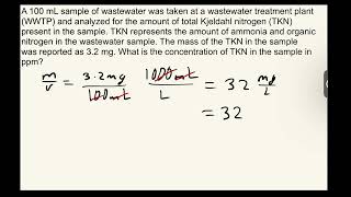 Wastewater Math Tutorial Concentration Formulas