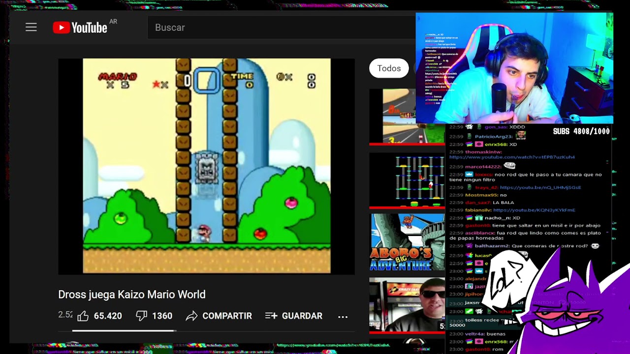 Rodsquare reacciona a Dross juega (Kaizo Mario World y Slendytubbies)