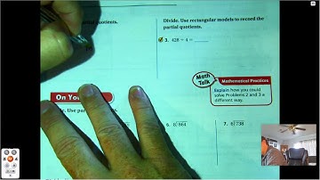 4th grade GO Math-Lesson 4.8 Divide Using Partial Quotients pages 173-176
