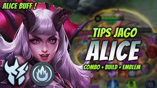 CARA MAIN ALICE BUFF ! BUILD & EMBLEM ALICE TERBARU 2023 ! | ALICE JUNGLER GAMEPLAY