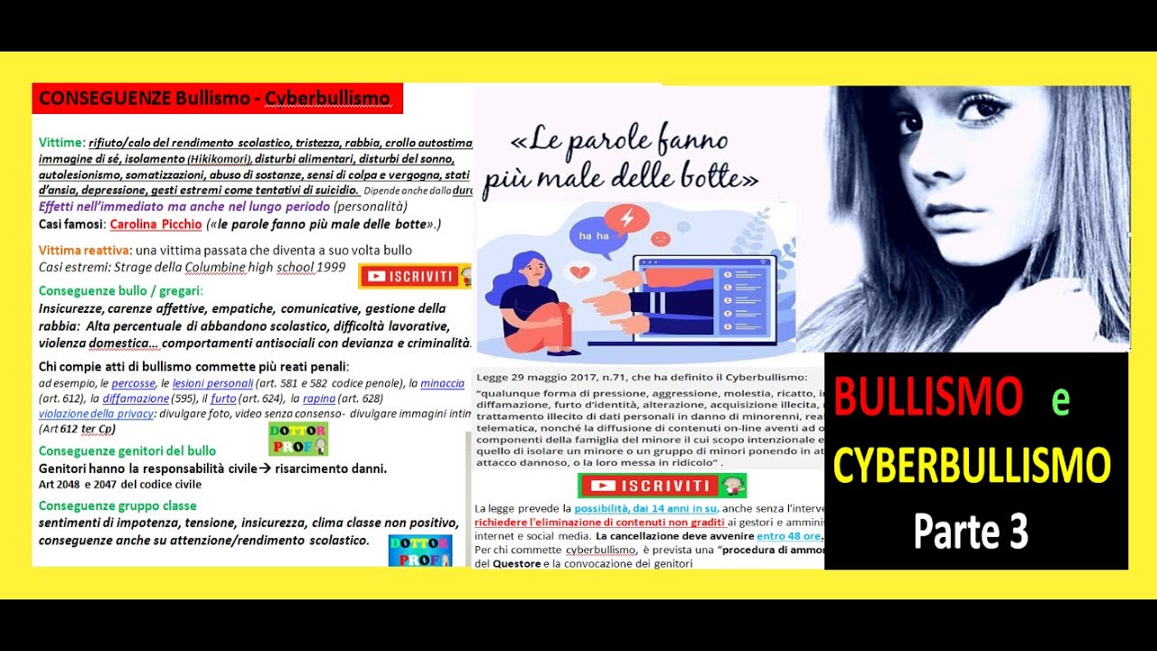 BULLISMO E CYBERBULLISMO Parte 3 LE CONSEGUENZE Psicologiche E Legali bullismo-e-cyberbullismo-parte-3-le-conseguenze-psicologiche-e-legali