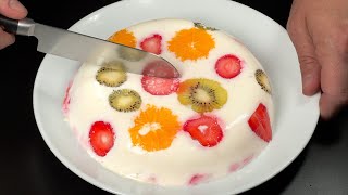 Just milk and fruit! No baking! No sugar! No eggs! Quick and easy dessert!