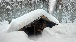 I'M BUILDING A LOG CABIN UNDERGROUND IN 20°C! INSTALLING A WINDOW AND A COZY BED. SOLO BUSHCRAFT