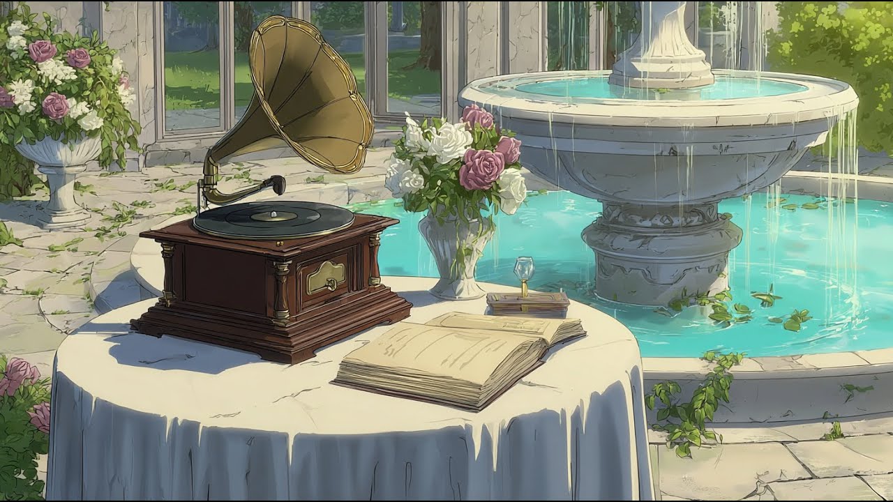 Relax with classic 1940s jazz music | Enjoy the tranquility from your flower-filled balcony