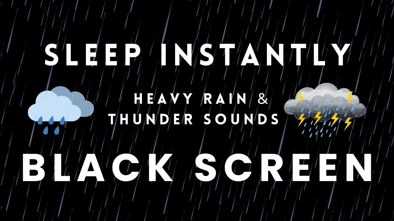 Black Screen Thunderstorm for Deep Sleep & Relaxation || 3 Hours Heavy Rain & Thunder || DEEP SLEEP