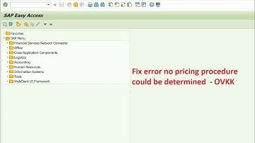 Fix error no pricing procedure could be determined in SAP