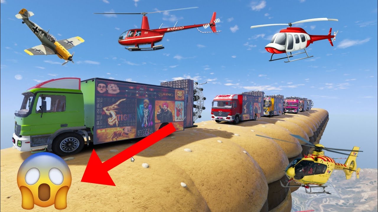 GTA-5 World's Highest 😱😲 दुनिया का सबसे  ऊंचा 😱 !! Super Mega Ramp 😱😨 challenge !! indian 22 Dj