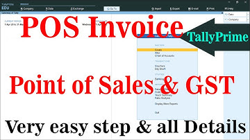 POS Invoice, Point of Sales with GST in Tally Prime in Hindi. Create POS Invoice in Tally Prime.