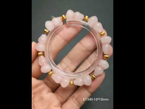 天然粉水晶葫芦手串 (E1340)