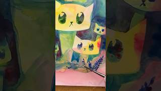 Happy Little Mewshrooms #watercolor #process #artshorts