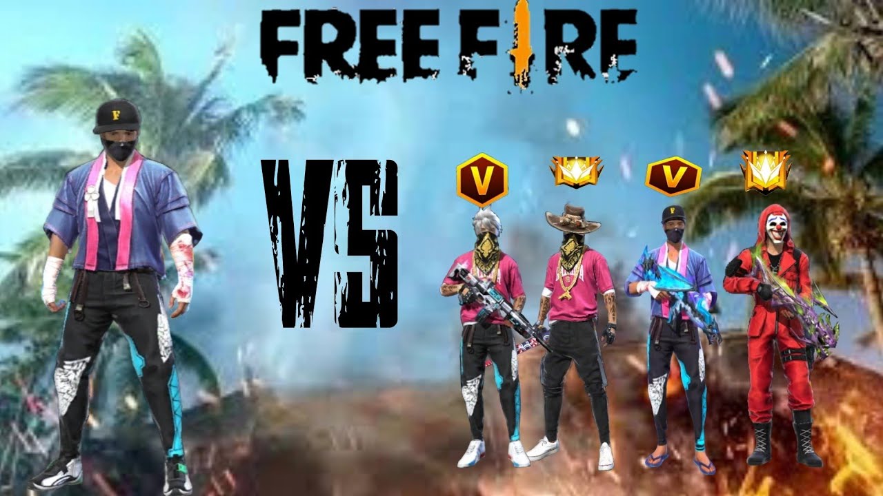 1VS 4 destroyed in second in free fire 🔥 in clash squad master loby🥵 ...