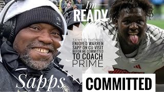 Tawfiq Thomas PRAISES Warren Sapp On CU Visit Before His Commit To Coach Prime “SAPPS”🦬