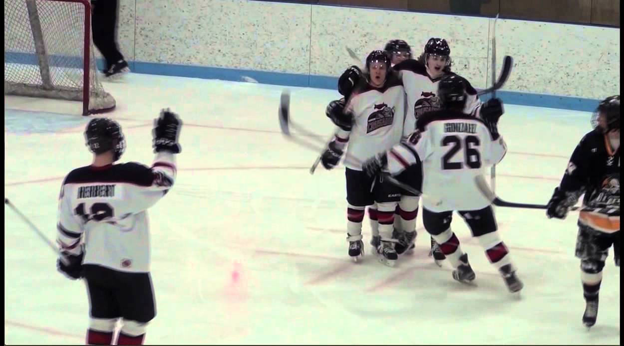 Hudson Crusaders Caskey from Anderson in MNJHL playoff game vs Steele county blades