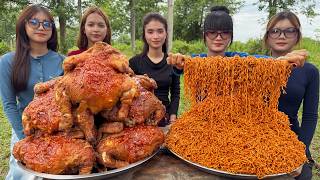 Amazing cooking yummy noodle and crispy chicken recipe