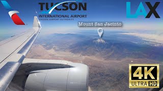 [4k] Gorgeous San Jacinto Peak View - Full Flight - TUS to LAX - EMBRAER 175LR + GE CF34 - AA6277