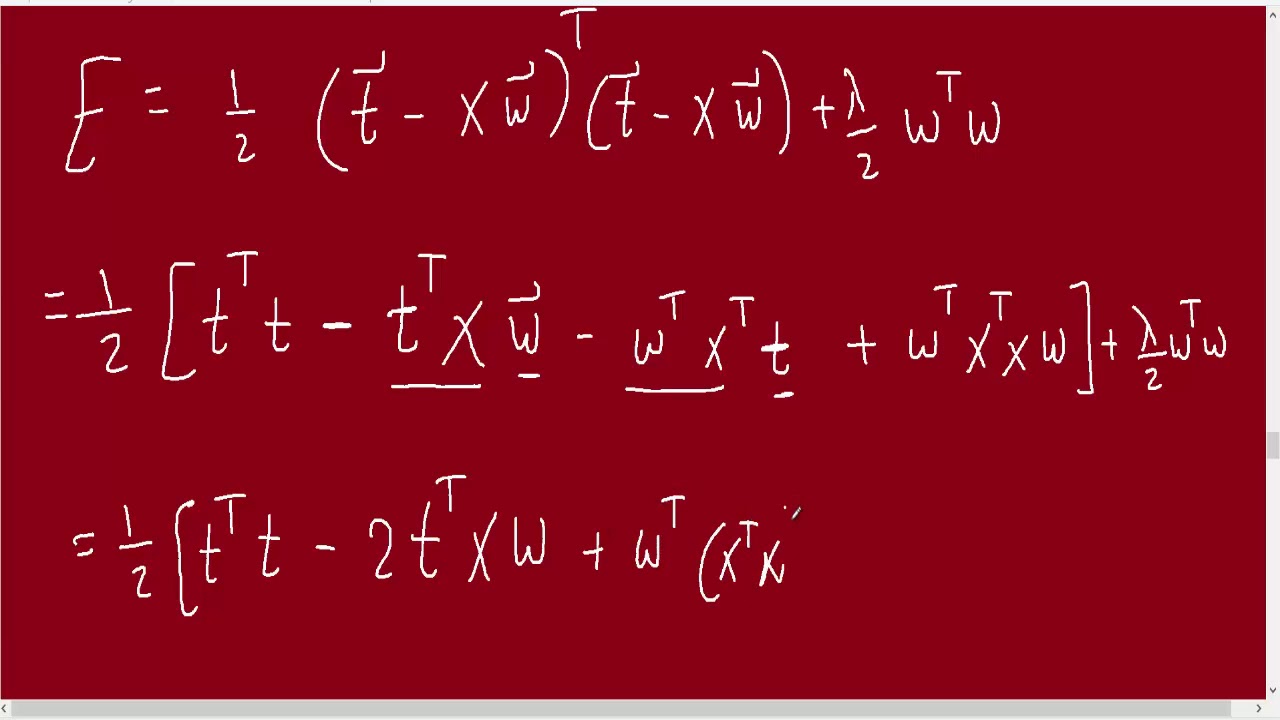 Linear Regression with regularization - compact solution - YouTube