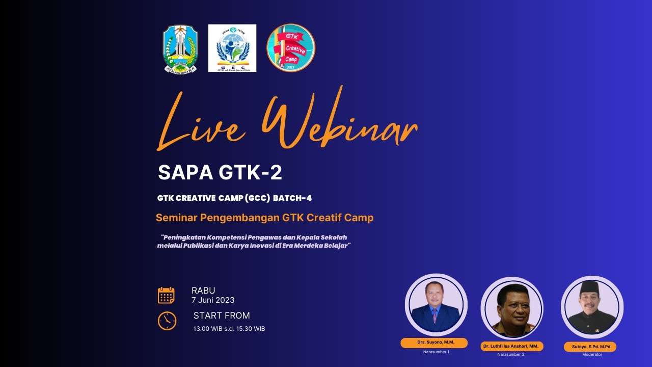 WEBINAR SAPA GTK-2 - Kepala Sekolah dan Pengawas - YouTube
