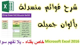 قوائم منسدله بألوان جميله ستغير من طريقة عرضك على قناه يلا نفهم- إتعلم اكسل 2024 screenshot 1