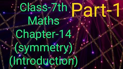Part-1,Class-7th Maths Chapter-14 (symmetry)