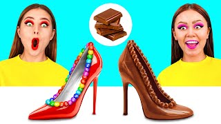 Real Food vs Chocolate Food Challenge | Crazy Ideas To Cook by TeenTeam Challenge