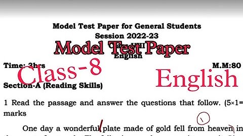 Pre Board Exam #class8 English Sample paper #pseb #solved #class-8