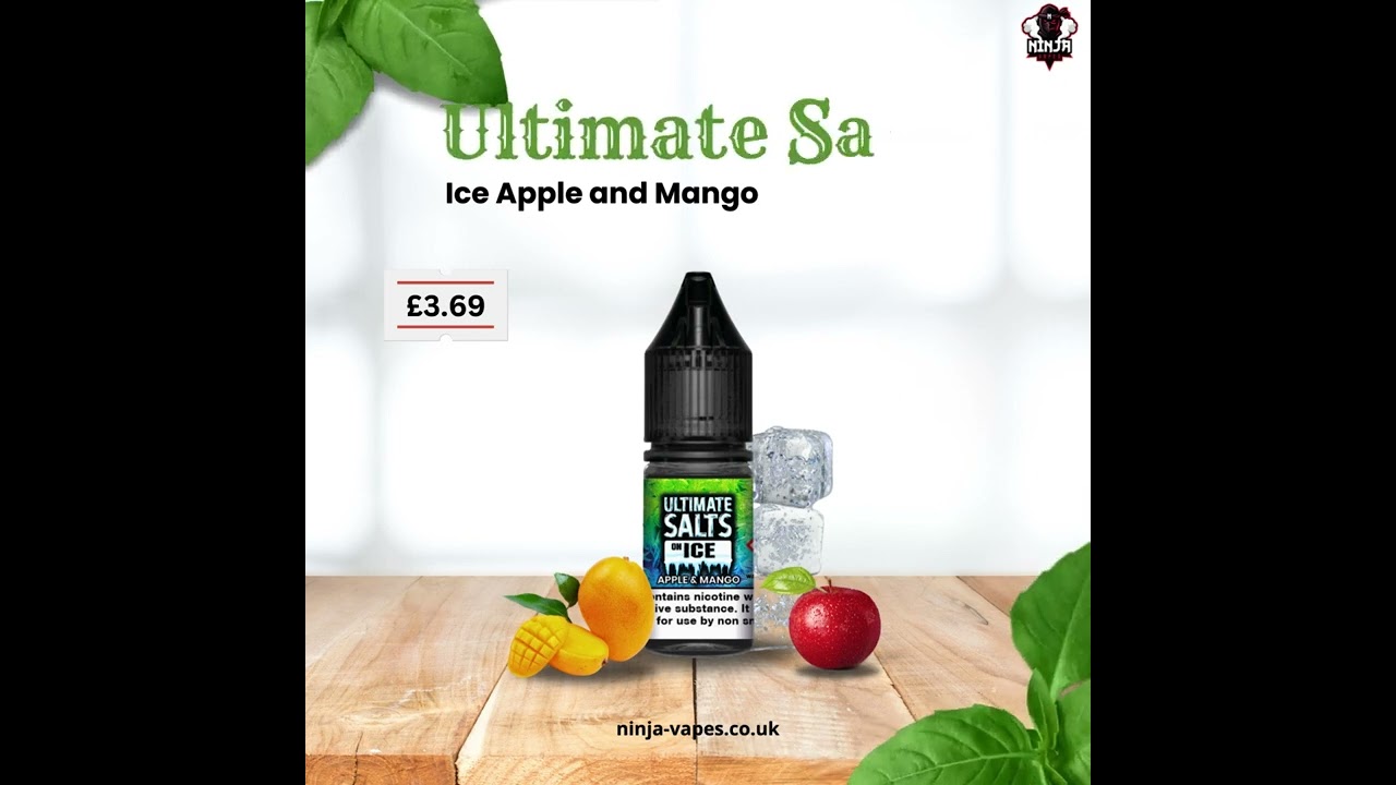 Ninja Vapes Ultimate Salts On Ice Apple And Mango 10ml