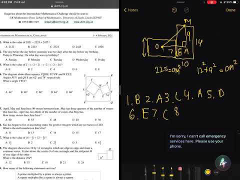 IMC 2021 UKMT solutions