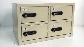 □EIKO エーコー ダイヤル式 貴重品 保管庫 ロッカー 2列2段 LK-304 4人用 金庫 防犯 セキュリティー 貴重保管庫 鍵欠品 □23101207