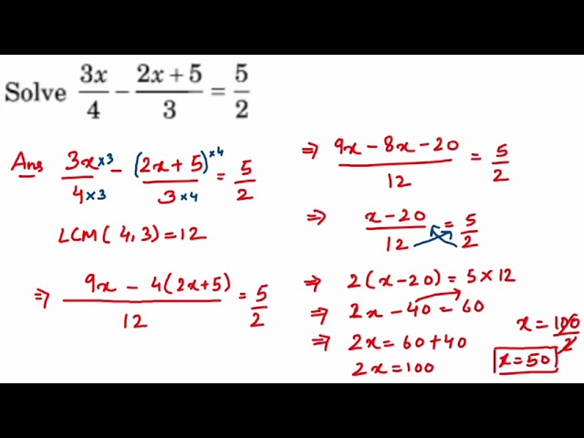 Solve 3x 4 2x 5 3 5 2 Linear Equation In One Variable Class 8 Axiom 1729 Ncert Class 8 Youtube