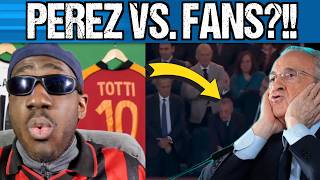 جماهير ريال مدريد تتجادل مع فلورنتينو بيريز ولافتات مناهضة له screenshot 3