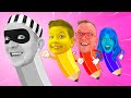 Funny Drawing Pencils Yellow, Blue, Pink, Red &amp; Gray + more Kids Songs &amp; Videos with Max