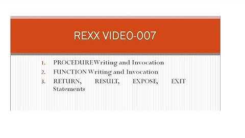 REXX Programming | 07 | Procedures and Functions