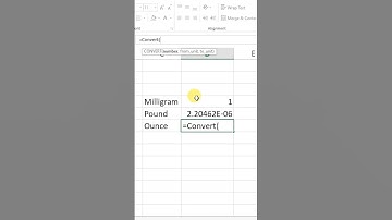 Convert Milligram into Ounce Microsoft Excel #msexcel #ounce #excel #shorts