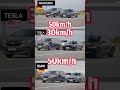Automatic braking test: Mercedes vs BMW vs Tesla #shorts
