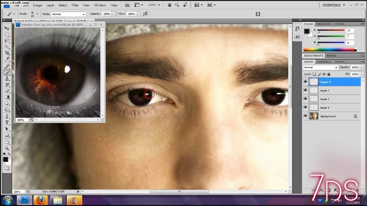 Photoshop Eye Color Change Thirsty Vampire Black Eyes Part 2 - YouTube