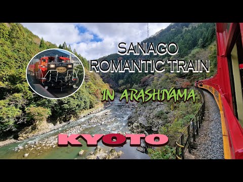 [4K] Riding the Sagano Scenic Railway, Kyoto’s romantic train in Arashiyama, Japan.