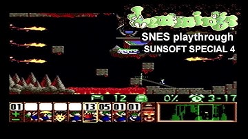 Lemmings. SNES playthrough. SUNSOFT SPECIAL 4.