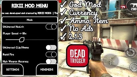Dead Trigger Mod Menu v2.1.3 | { God Mod, Speed, Clip/Ammo, Rapid Fire, High Accuracy, and Item }