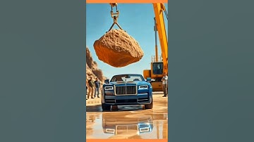 Rolls-Royce vs. Massive Boulder: Will It Survive? #crashtest #rollsroyce
