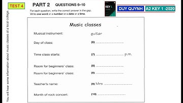 A2 KEY 1  TEST 4 PART 2   #Ket2020     #a2key1    #a2key1test4part2