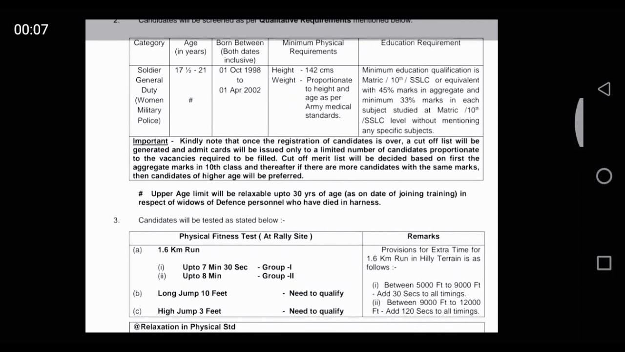 Women Military Police Army Rally Notification Admit Card Age women-military-police-army-rally-notification-admit-card-age