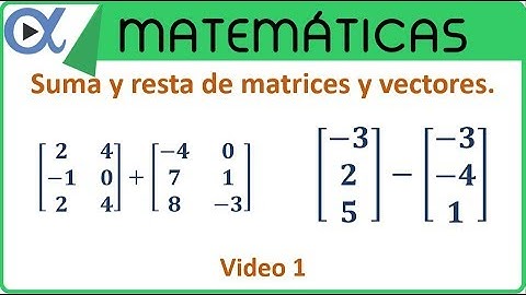 Suma y resta de matrices de vectores Video 1 | Álgebra lineal – Vitual