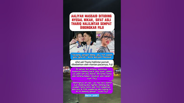 Aaliyah Massaid dituding nyesal nikah, Sifat asli Thariq halilintar dibongkar Fuji #aaliyah #fuji
