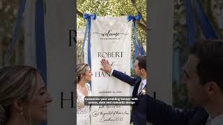 Create a memorable entrance on your big day with a beautiful custom wedding banner