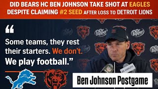 Did Unhappy Bears HC Ben Johnson Take Shot at Eagles After Losing to Dan Campbell & Lions | Post