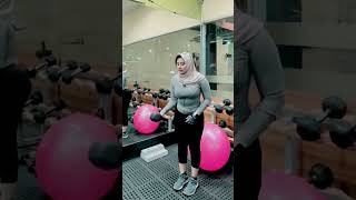 Hijab Girl Fitness At Gym Center 