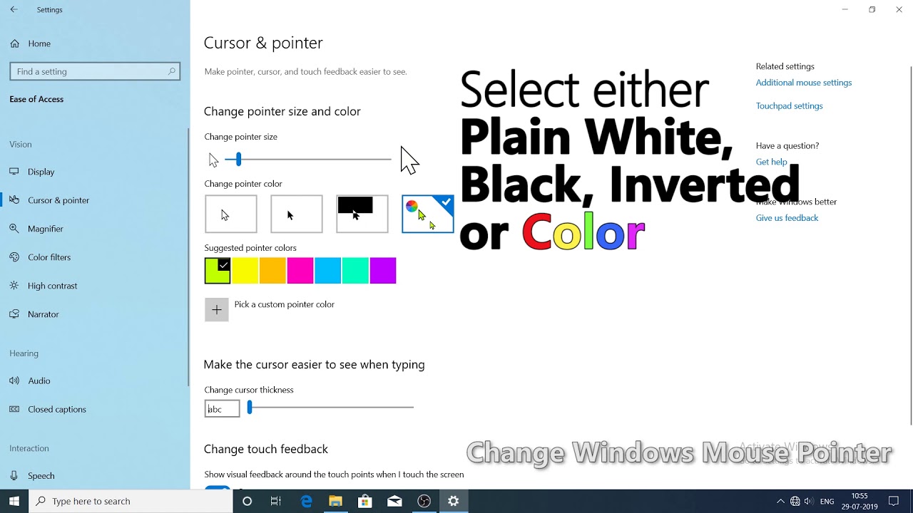 how do i change my mouse pointer color